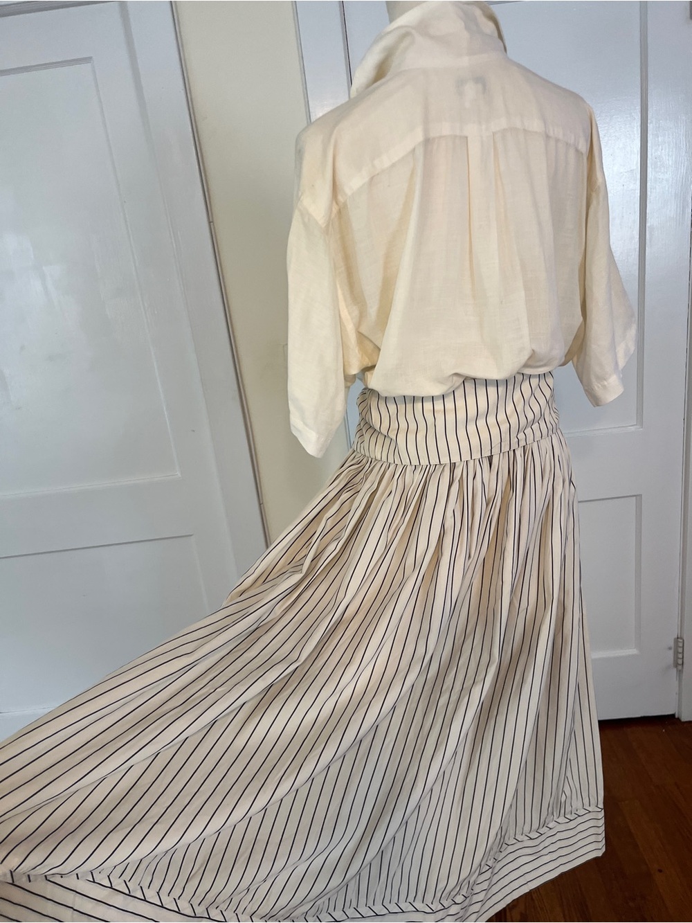 KENZO Blouse & Vintage 1980s Striped Skirt Set – A Beautiful Sweep - Picture 10 of 10